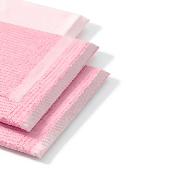 TOEDO Dental Bibs 50 Pack Pink 13x18 Waterproof 3‑Ply Women-3