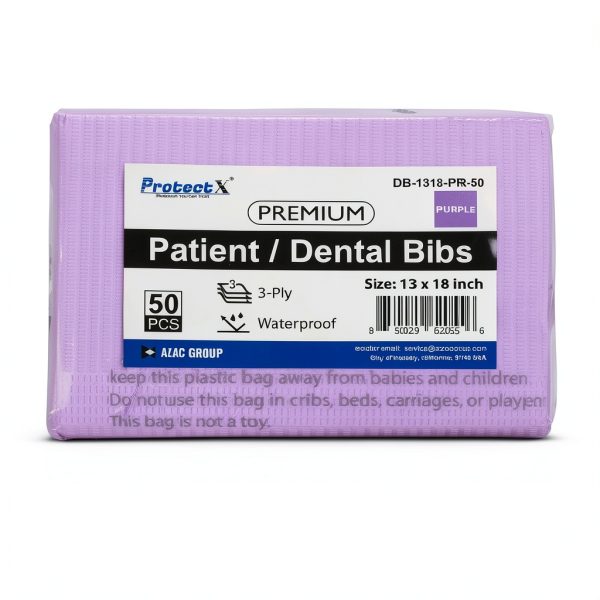 Dental Bib ProtectX Multi Color 13x18 Inch Three Ply Waterproof-4