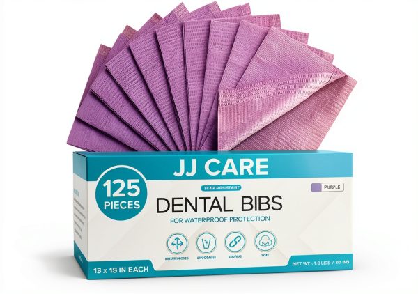 JJ CARE Disposable Dental Bibs 13x18 3 Ply Waterproof Unisex-0
