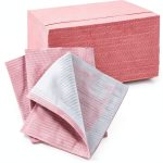 TOEDO Dental Bibs 50 Pack Pink 13x18 Waterproof 3‑Ply Women-0